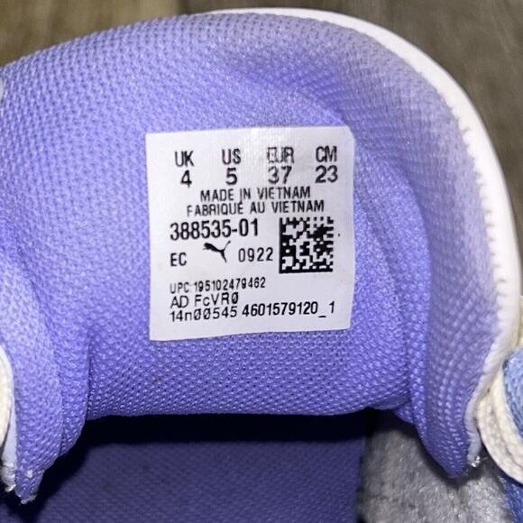 Puma Mayze Glitz Girls Youth US Size 5 Platform 385142-01 Shoes White Pink Blue - Picture 11 of 11